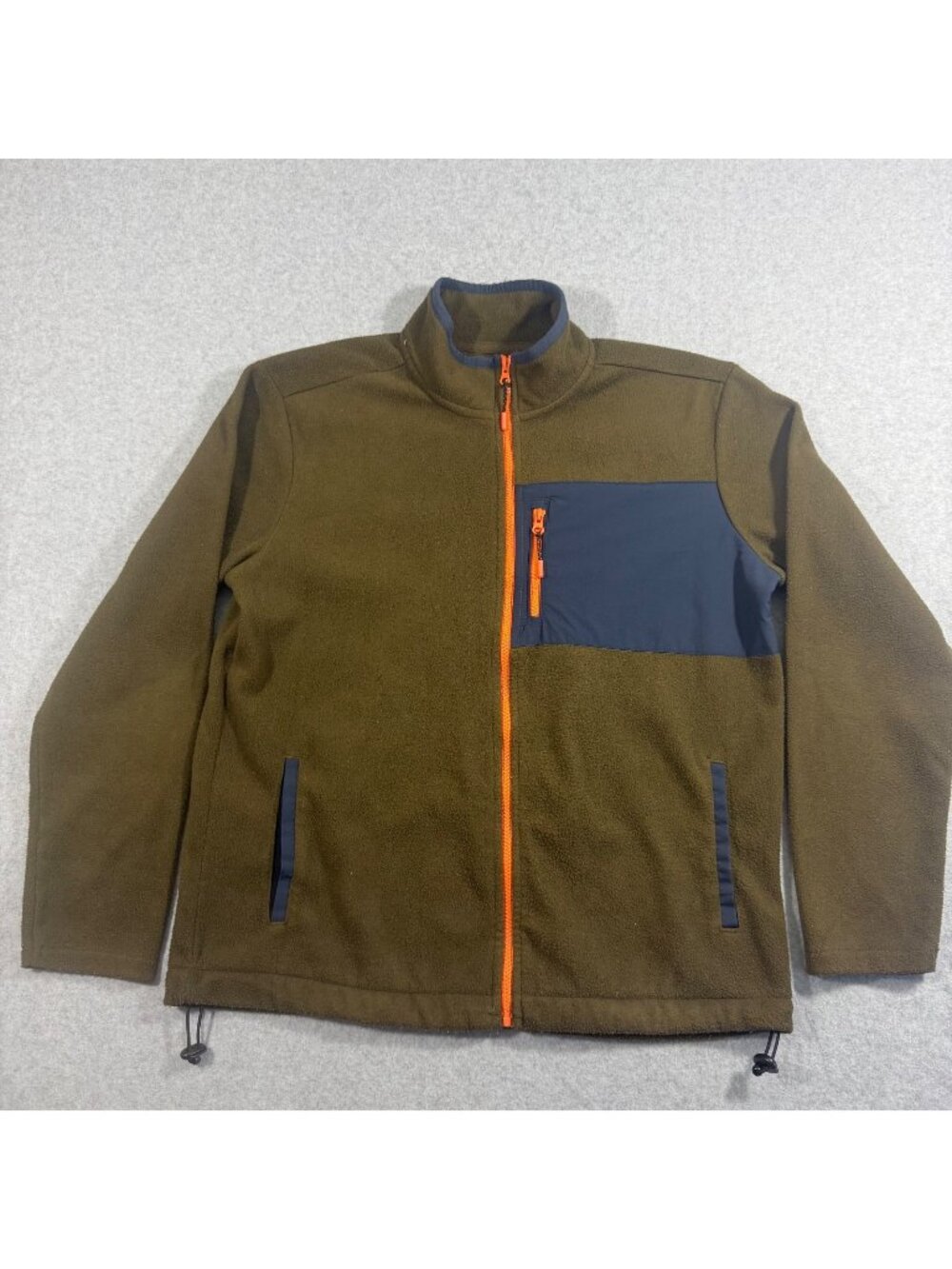 Sonoma Men’s Large Olive Green Fleece Jacket Full Zip Outdoor Lightweight